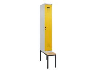 locker met bank,HxBxD 2120x300x815mm,1vak,vak B 300mm,draaigrendel - 3