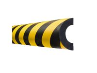 buisbescherming boog LxØ 1000x50-70mm PU geel/zwart zelfklevend