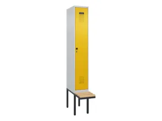 locker met bank,voor scheiding van kleding,HxBxD 2120x300x815mm,1vak - 2