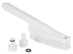 Hygiëne handborstel met waterdoorvoer wit hard 330mm