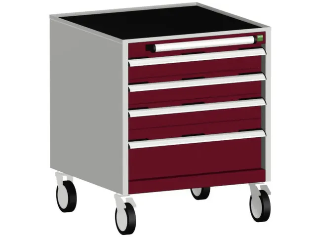 ladekast verrijdbaar 780x650x650mm 4laden romp RAL7035 front RAL3004