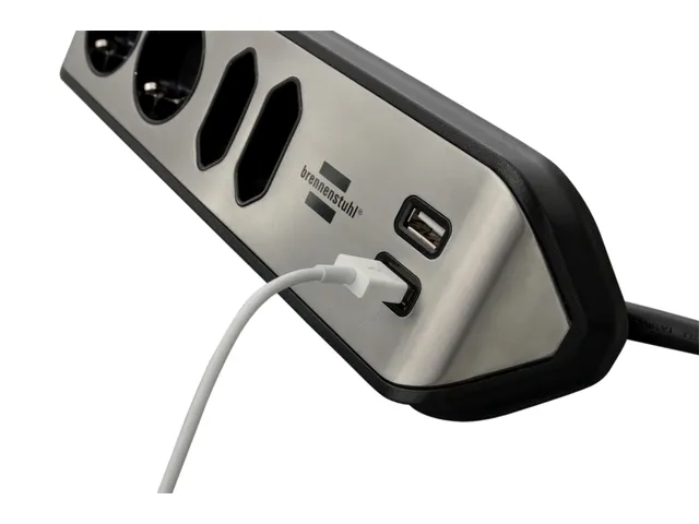 Stekkerdoos Brennenstuhl bureau Estilo 4 voudig inclusief 2 USB 2 m