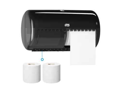 Tork 557008 T4 Toiletpapier Dispenser Elevation Twin Zwart