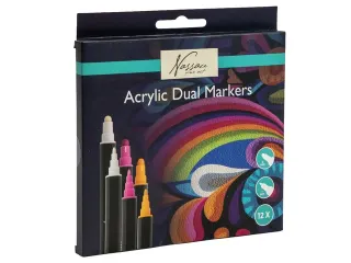 Acrylmarker Nassau Dual tip set à 12 kleuren - 1