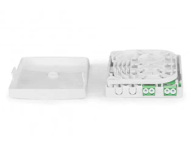 FTTH-behuizing met 2x LC (APC) DX-adapter wandmontage