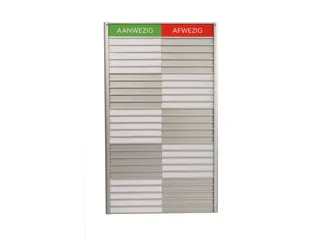 Menoor In-Uit bord 25 namen Aluminium Aanwezig/Afwezig Groen/rood - 1