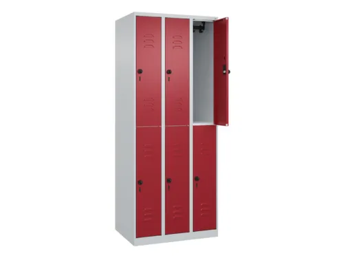 dubbeldekse locker,HxBxD 1850x750x500mm,3x2vak.,vak B 250mm