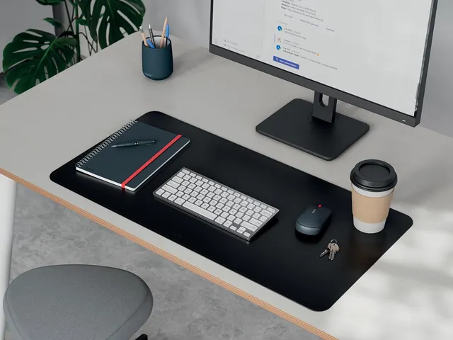Sous-Main Et Tapis De Souris, Aspect Cuir, Ft 80 X 40 Cm, Noir