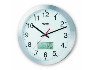 Wandklok Weerstation Kwartsklok Ø 30 cm Lcd Display Binnentemperatuur - 1