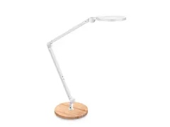 Professionele design bureaulamp CEP Giant wit/hout extra langearm 11W