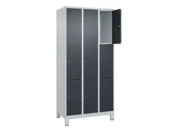 lockerkast,HxBxD 1950x900x500mm,3x3vakken,vak B 300mm,cil.-slot,voeten