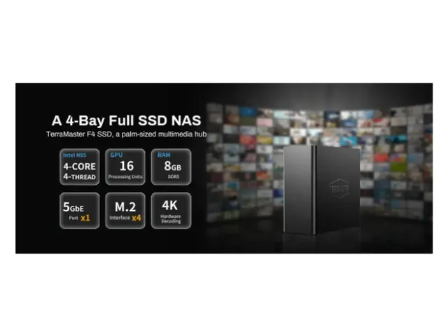 TerraMaster F4 SSD NAS 4-Bay All-Flash Intel N95 Quad-Core 8 GB DDR5