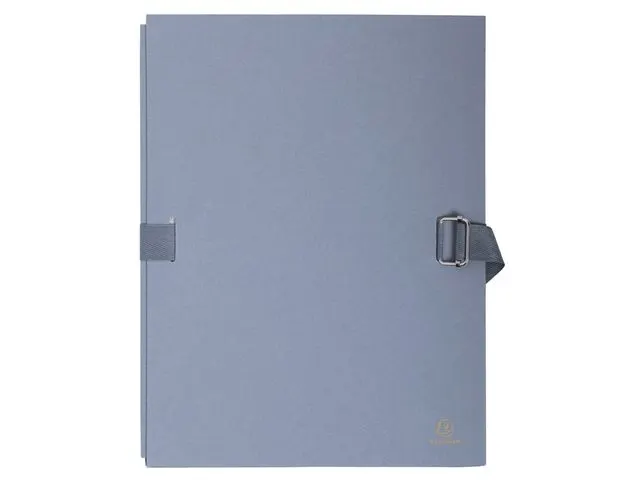 Map uitrekbare rug+klep papier grijs