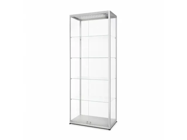 Glazen Vitrinekast LED Verlicht Dubbele Deur 80x40x200cm