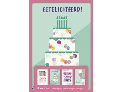 Hallmark Wenskaarten Gefeliciteerd 8 Stuks Assorti
