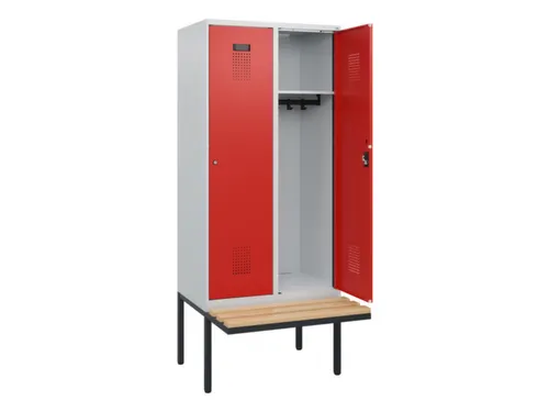 locker met bank,HxBxD 1950x800x815mm,2vak,vak B 400mm,cilinderslot