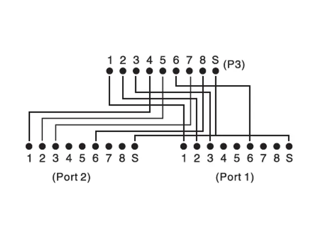 CAT 5e patchkabeladapter 2xCAT 5e afgeschermd PC-PC 2xRJ45 naar 1xRJ45