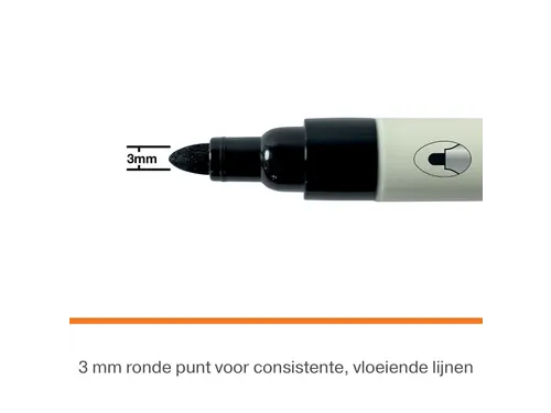 Whiteboardmarker Nobo ronde punt 3mm zwart