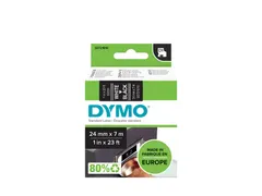Labeltape Dymo 53721 D1 S721010 24mmx7m wit op zwart