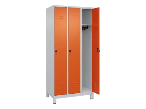 locker,HxBxD 1950x900x500mm,3vak,vak B 300mm,draaigrendel,voeten