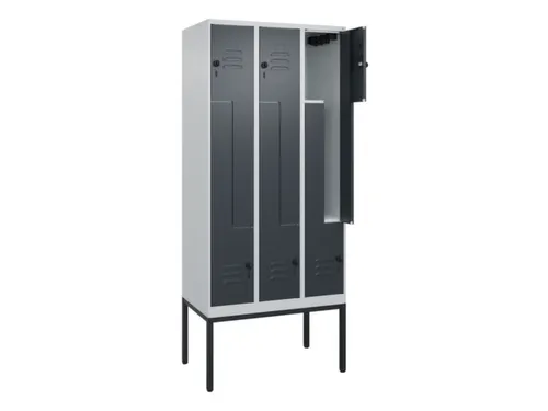 Z-garderobekast,HxBxD 2120x900x500mm,vak B 150/300mm,draaigrendel