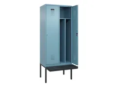 locker met bank,voor scheiding van kleding,HxBxD 2120x800x815mm,2vak