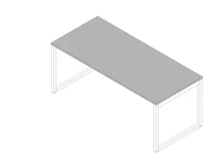 bureau,HxBxD 730x1800x800mm,blad grijs,sledeframe wit - 1