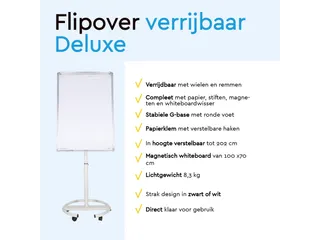 BRASQ Flipover Mobiel Deluxe 70x100cm Magnetisch Wit met accessoires - 10