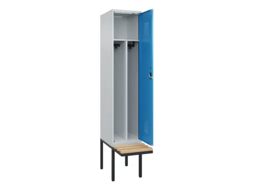 locker met bank,voor scheiding van kleding,HxBxD 2120x400x815mm,1vak