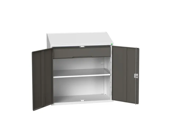 lessenaarkast 1130x1050x550mm legbord en lade RAL7035 + RAL7016