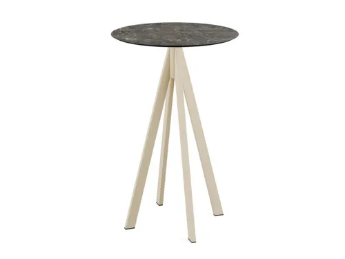 statafel,HxØ 1090x700mm,rond,4voeten zandkleuren