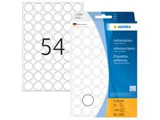 HERMA 2240 Multipurpose etiketten Rond 16mm Wit 1728 stuks - 1