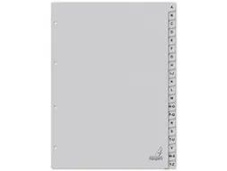 Tabblad ECO Kangaro A4 letters 180 grams grijs karton 4-gaats 20-delig