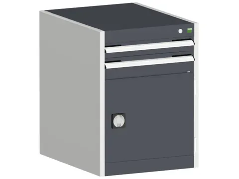 ladekast HxBxD 700x525x650mm 2laden RAL7035 front RAL7016