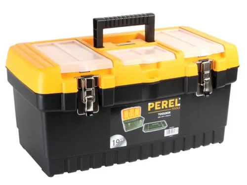 Gereedschapskoffer PP met inlegbak 486x267x242mm 31,4L Zwart/Geel