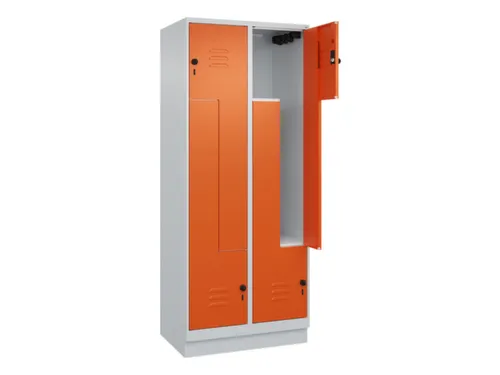 Z-garderobekast,HxBxD 1950x800x500mm,vak B 200/400mm,draaigrendel