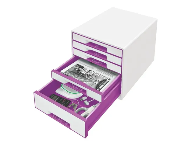 Ladenblok Leitz WOW Cube 5 laden wit/paars