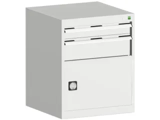 ladekast HxBxD 800x650x525mm 2laden RAL7035 front RAL7035 - 2