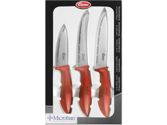 Clauss Keukenmessenset Rood Doos 3 Stuks