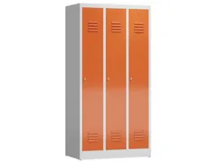 garderobekast 1800x870x500mm 3vak klink sokkel romp RAL7035 RAL3000