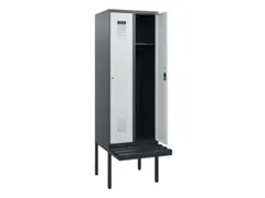 locker met bank,HxBxD 1950x600x815mm,2vak,vak B 300mm,cilinderslot