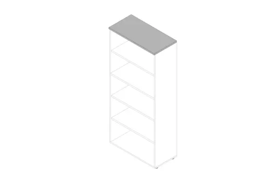kantoorstelling 2000x900x450mm 5 OH 4xhouten vloer aluminum grijs