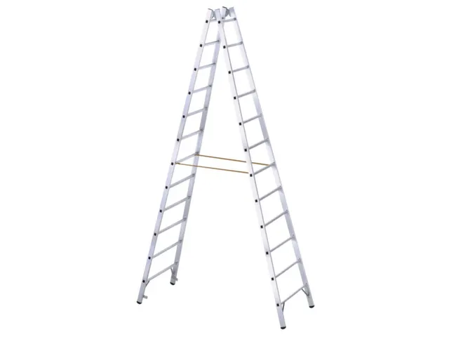 Bokladder Dubbelzijdig Aluminium 3.46m 2x12sporten Stalen Scharnieren