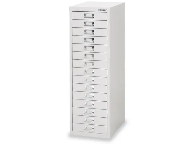 kantoor-ladekast HxBxD 857x278x380mm 15 laden romp lichtgrijs staal