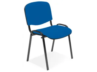 Bezoekersstoel,4Voeten Ovale Buis Zwart,Zitting Stof Blauw - 1
