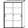 schuifdeurkast HxBxD 1540x1000x430mm romp onyxgrijs decor front wit