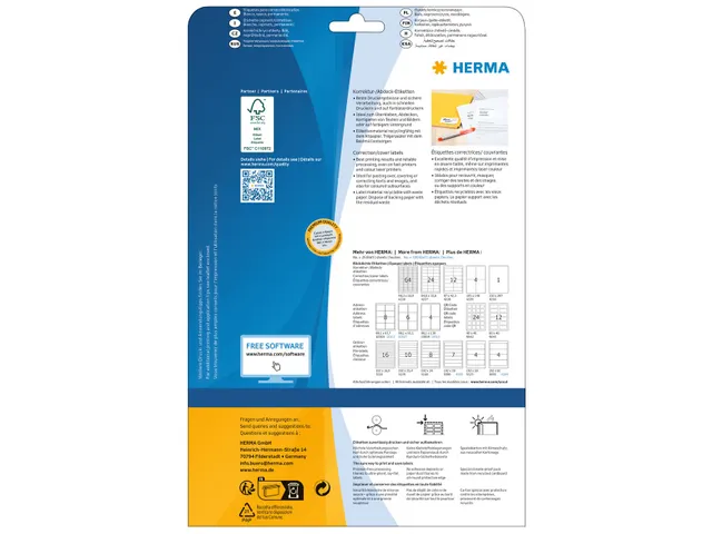 HERMA 9643 QR-code etiketten A4 80x40mm Wit 300 stuks