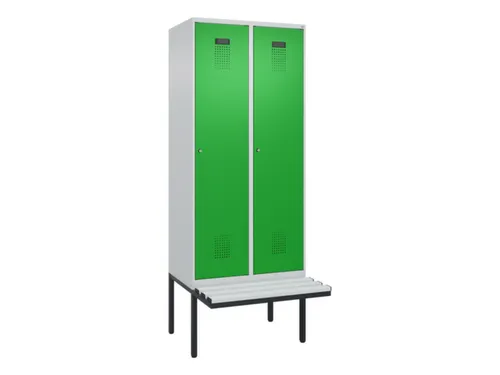 locker met bank,HxBxD 2120x800x815mm,2vak,vak B 400mm,cilinderslot