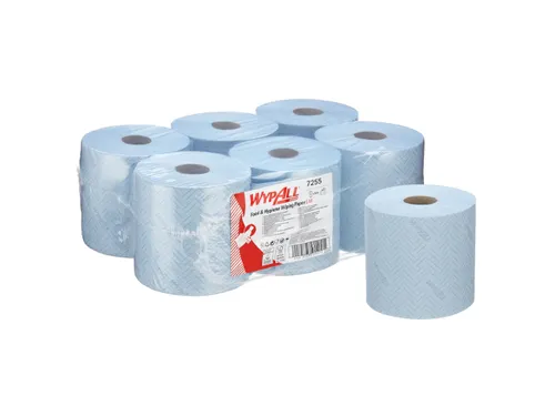 Poetsrol WypAll L10 1-laags 19,5x304m 800vel blauw 7255