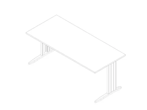 bureau,HxBxD 730x1800x800mm,blad wit,C-voet wit